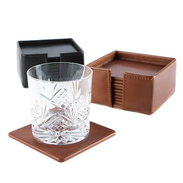 Cadeau D Entreprise Set De 10 Sous Verre Personnalise En Cuir Sous Verres Et Sous Bocks Bars Restaurants Discotheques Goodies