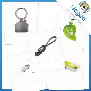 Porte-clés publicitaire standard | Porte-clés classiques personnalisés avec logo | Goodies Vegea
