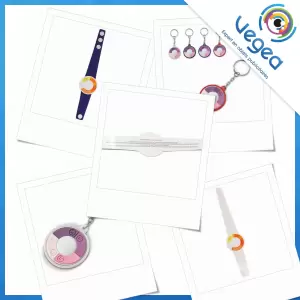 Bracelet ou porte-clés mesureur d'indice UV, publicitaire et personnalisé avec votre logo | Goodies Vegea