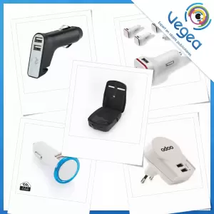 Chargeur publicitaire pour prise USB, personnalisé avec votre logo | Goodies Vegea