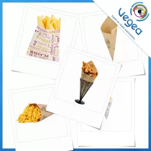 Cornet et sachet de frites publicitaire | cornet et sachet de frites personnalisé avec logo | Goodies Vegea