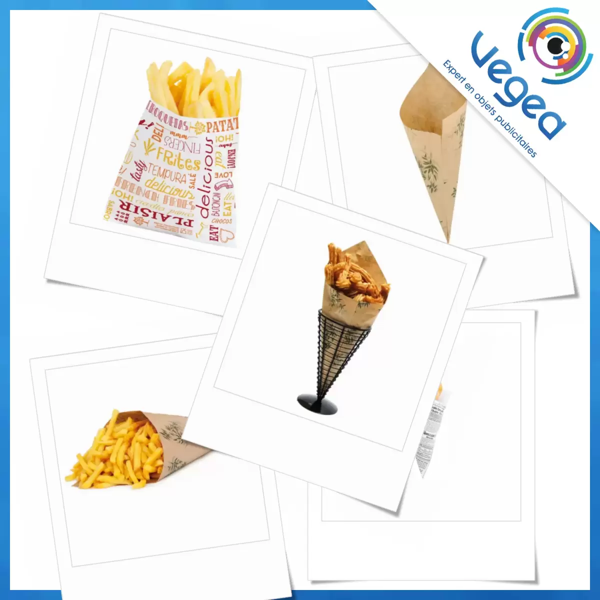 100 Cornets De Frites Anti-graisse – Multicolores, Papier Résistant, 250 G – Snack, Magasin, Jeux D’enfants