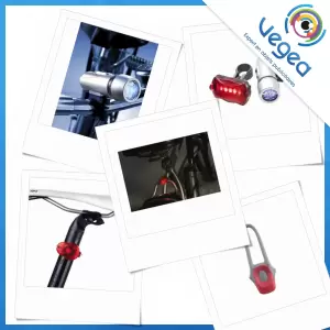 Aperçu de produits de type feu vélo, éclairage vélo et lumière de vélo publicitaire personnalisé