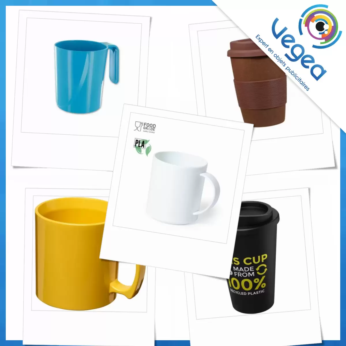 Mug ou tasse en plastique publicitaire, personnalisé avec votre logo