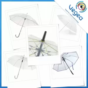 Parapluie publicitaire transparent, personnalisé avec votre logo | Goodies Vegea