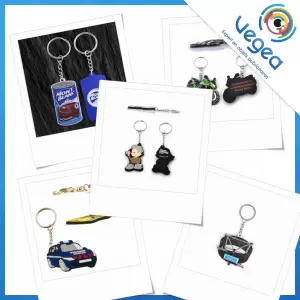 Porte-clés publicitaire 3D en PVC souple, personnalisé avec votre logo | Goodies Vegea