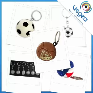 Porte-clés publicitaire ballon de football | Porte-clés ballons de football personnalisés avec logo | Goodies Vegea
