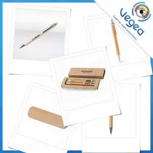 Stylo publicitaire en bois ou bambou, personnalisé avec votre logo | Goodies Vegea
