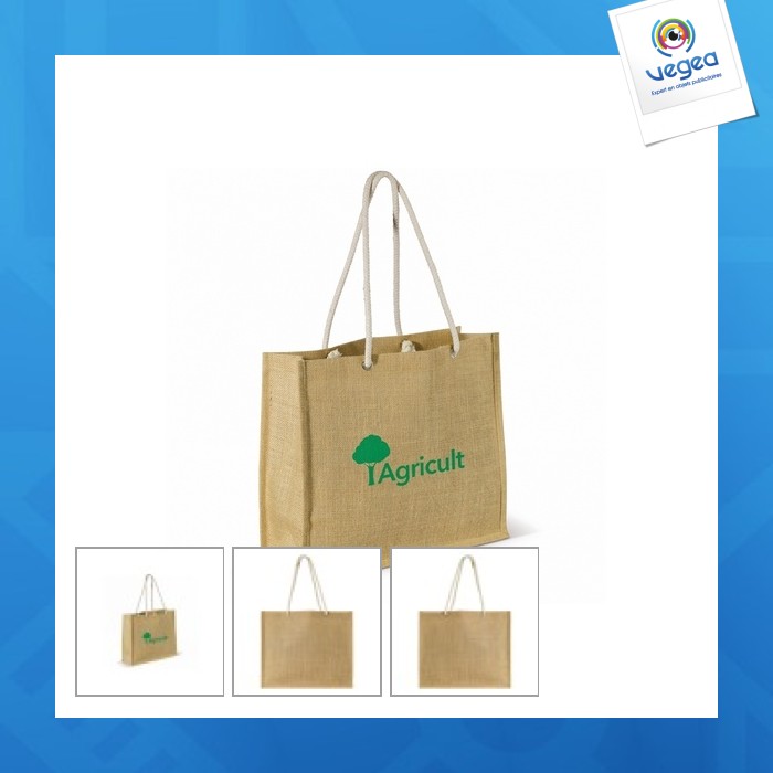 Sac avec logo shopping toile de jute