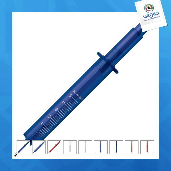 Stylo seringue publicitaire transparent
