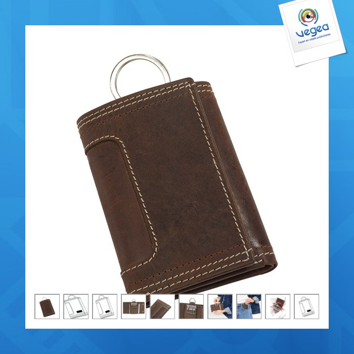 Etui porte-clés en cuir véritable wild style