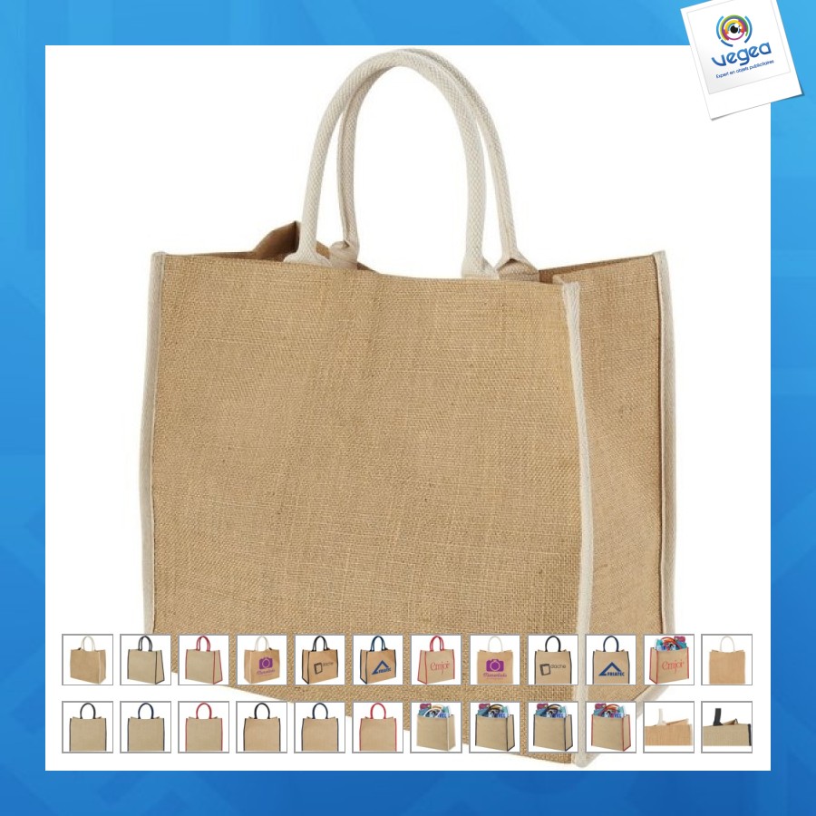Grand sac publicitaire shopping en jute harry 25l