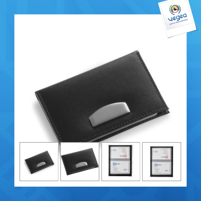 Etui porte-cartes personnalisable en cuir d'une capacité de 20 cartes