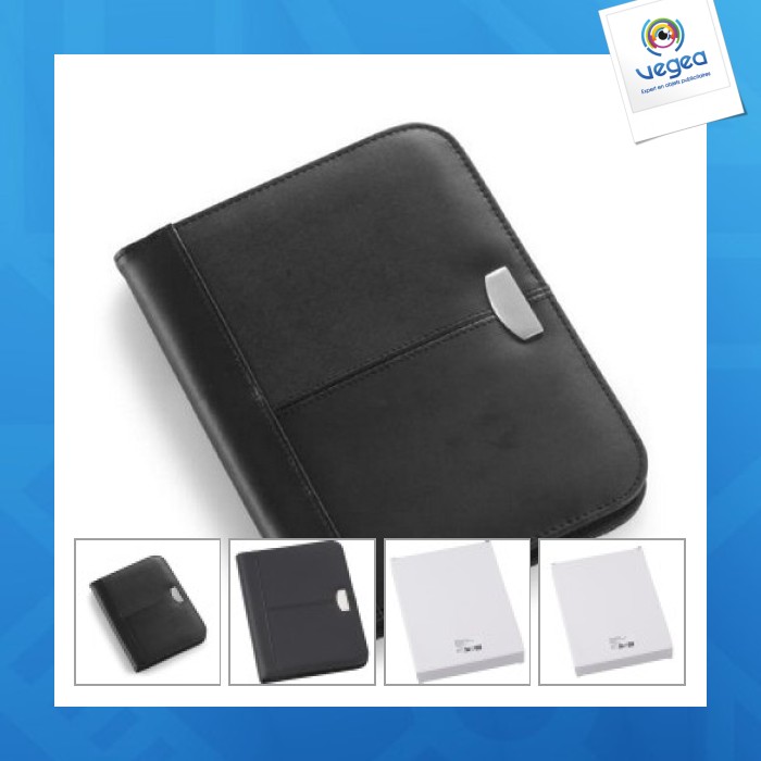 Conférencier promotionnel a5 zippé en cuir