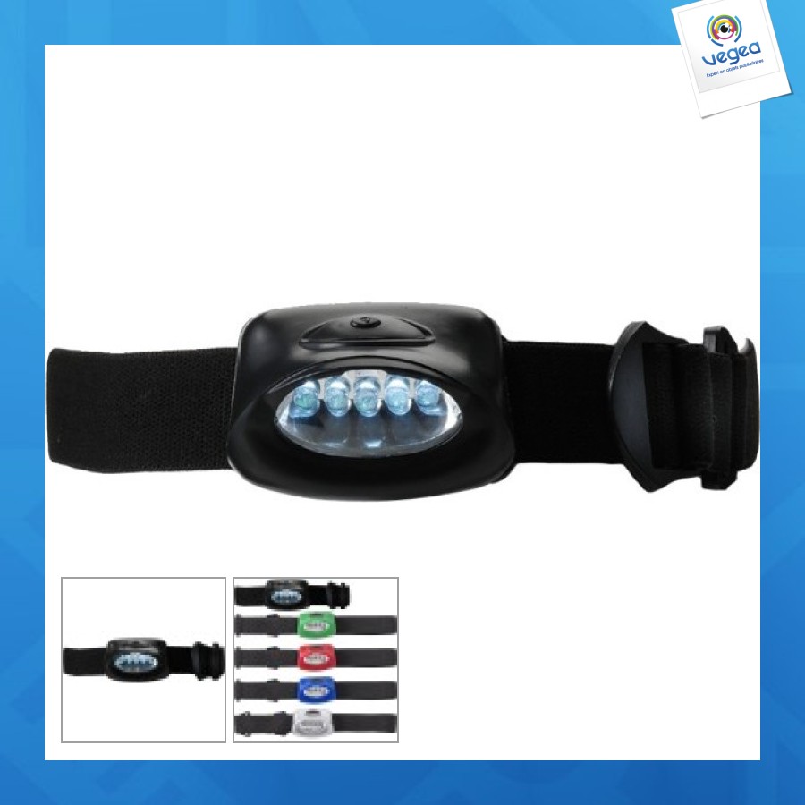 Lampe frontale personnalisable 5 leds