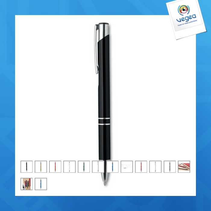 Stylo en métal avec logo avec bouton poussoir