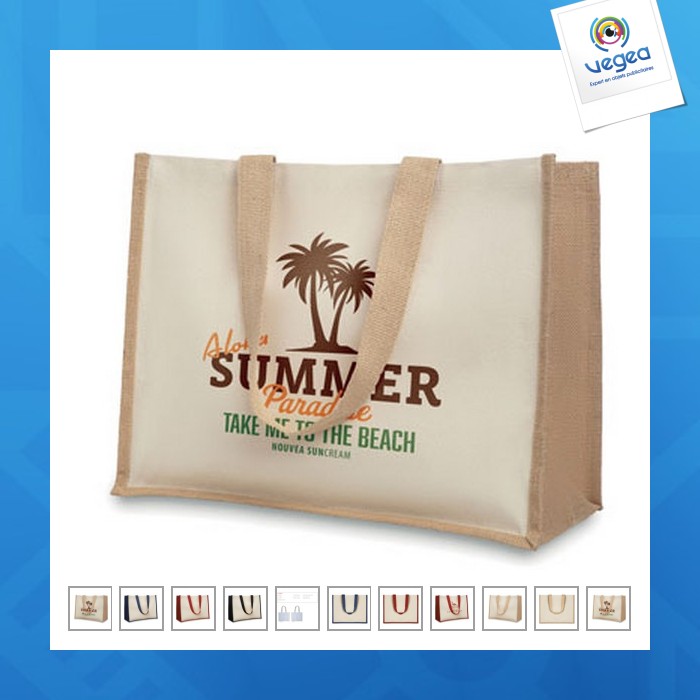 Sac publicitaire de courses en toile de jute