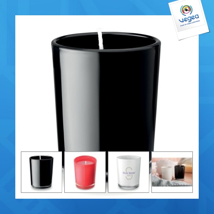 Bougie personnalisable dans un verre