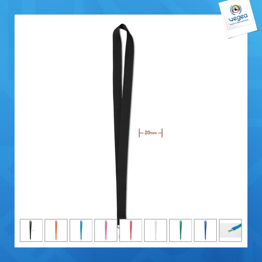 Lanyard publicitaire simple - stock livraison rapide
