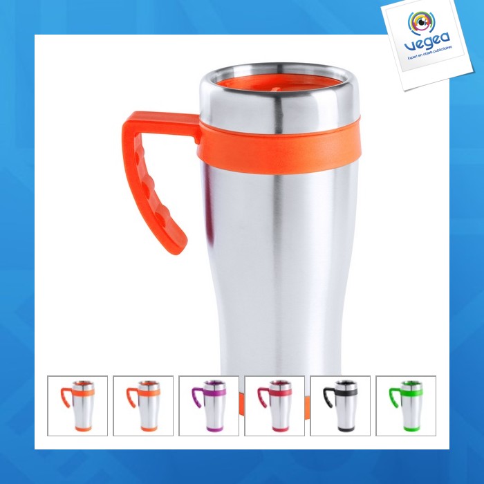 Mug isotherme personnalisé basique avec anse