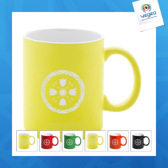 Mug promotionnel céramique 35cl blanc à l'intérieur et coloré à l'extérieur
