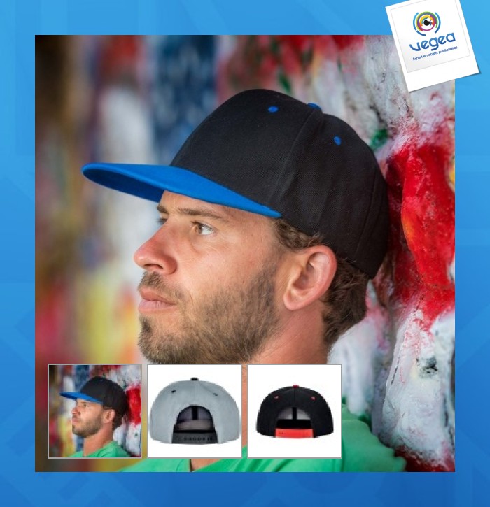 Snapback 6 pans basique bicolore