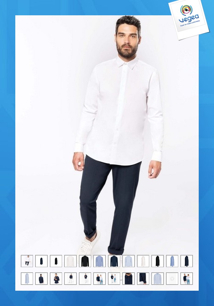 Chemise promotionnelle popeline manches longues