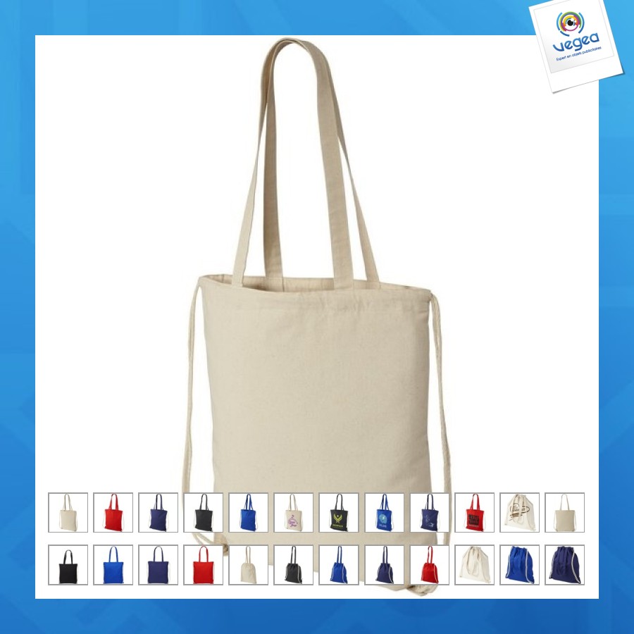 Sac à dos en coton 240g/m² avec cordon de serrage eliza 6l