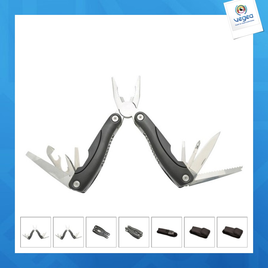 Pince multifonction avec logo 'locker', 12 fonctions, aluminium