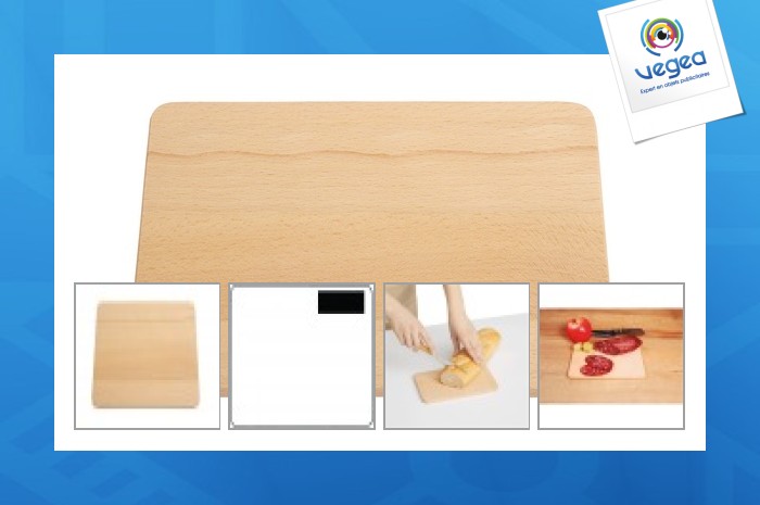 Planche à découper en bois avec logo naturel