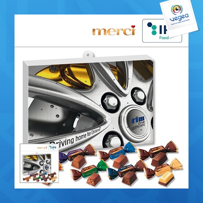 Calendrier de l'avent avec logo premium cadeau avec merci petits