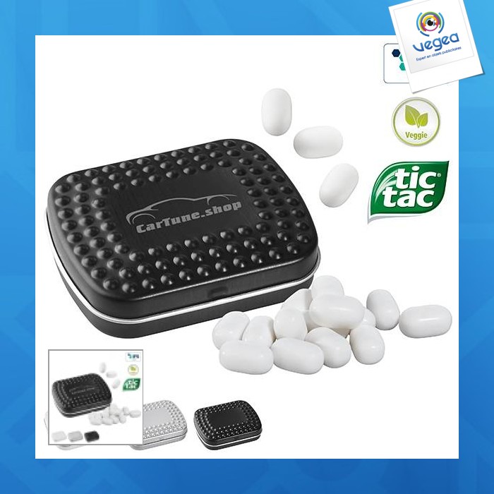 Boîte «techno» avec tic tac promotionnel