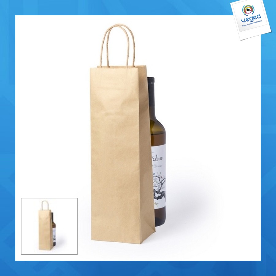 Sac publicitaire en papier pour 1 bouteille