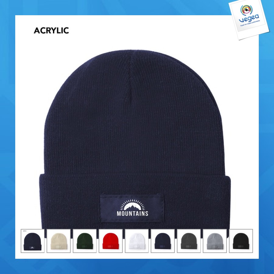 Bonnet promotionnel à revers avec patch