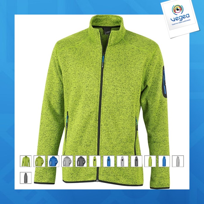 Veste polaire personnalisée tricot homme - james nicholson