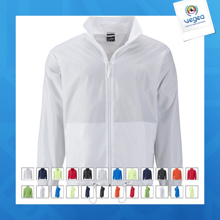Coupe-vent personnalisable col montant avec capuche