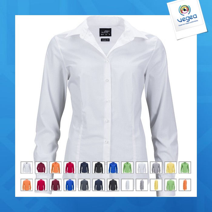 Chemise femme promotionnelle manches longues - james nicholson