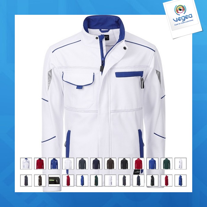 Veste personnalisée softshell workwear - james nicholson