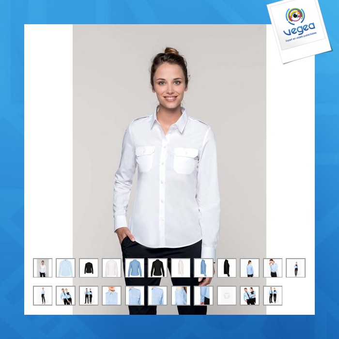 Chemise pilote manches longues femme - kariban