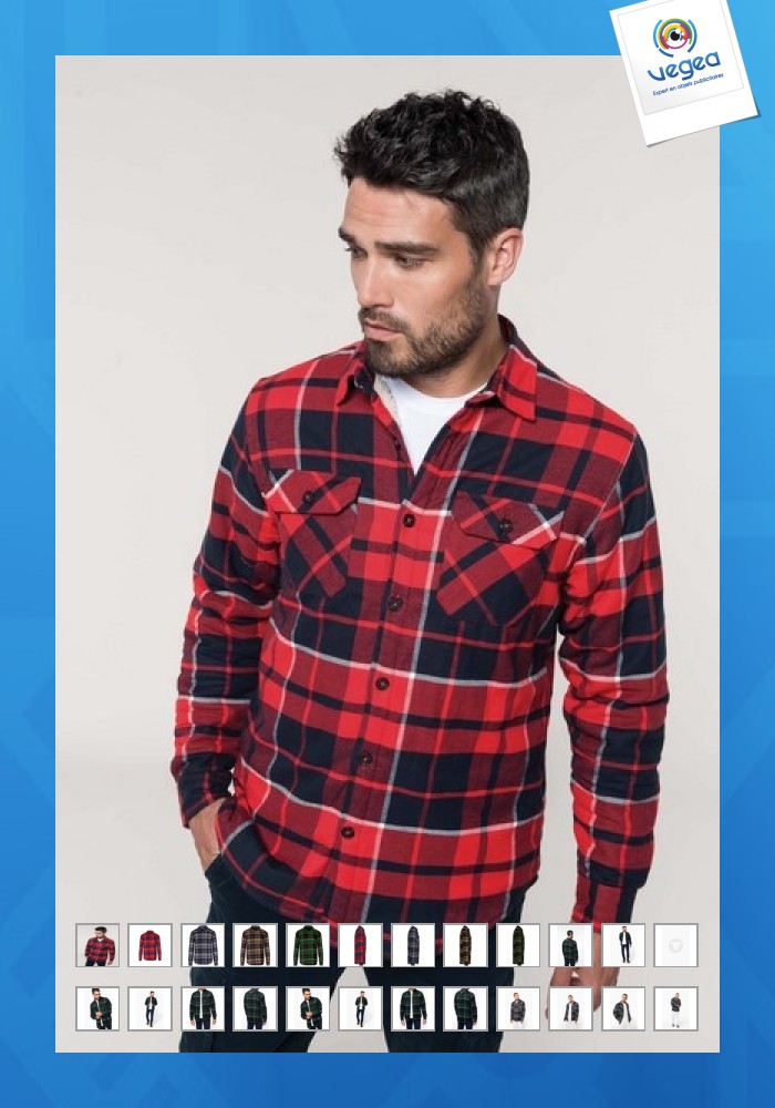Surchemise personnalisable à carreaux doublée sherpa