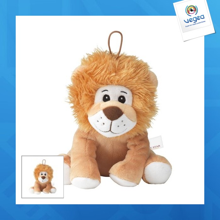Louis lion en peluche publicitaire