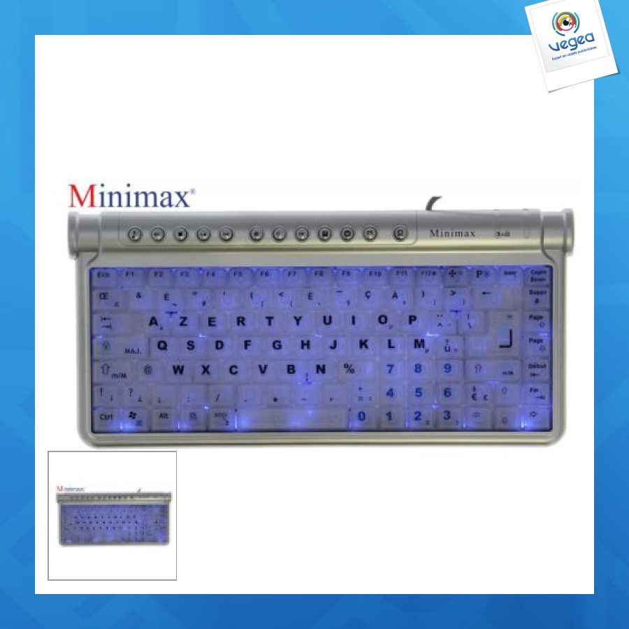 Clavier compact personnalisé minimax lumineux grandes lettres