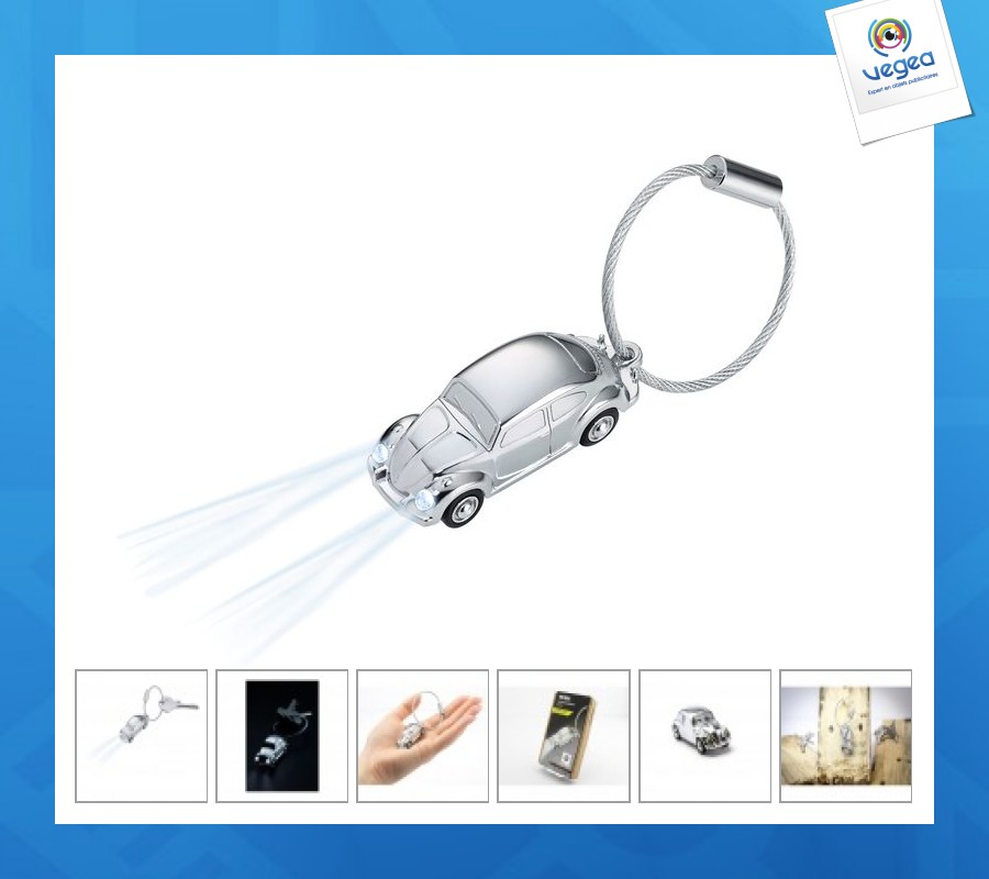 Porte-clés lampe coccinelle