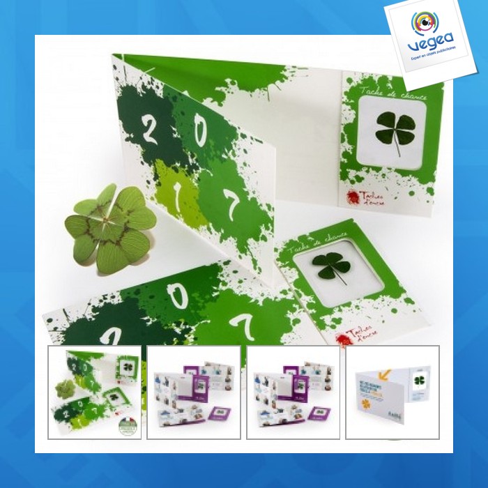 Carte trèfle à 4 feuilles personnalisable porte-bonheur