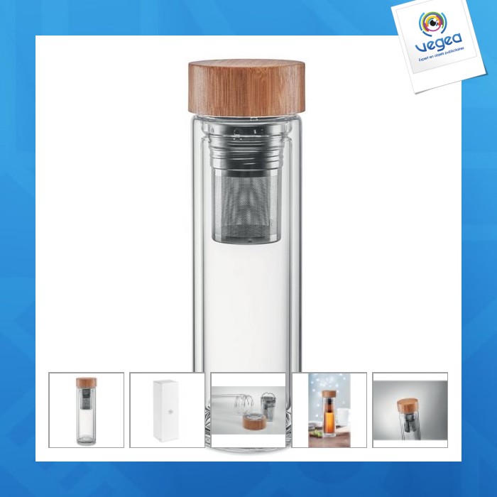 Gourde double paroi verre 400ml