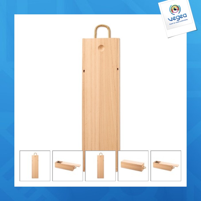 Coffret personnalisable bouteille en bois