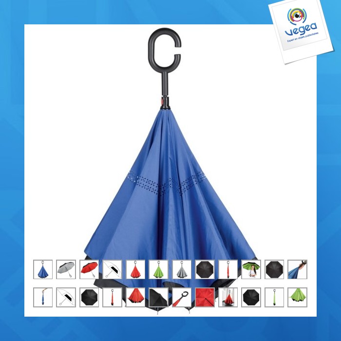 Parapluie publicitaire automatique réversible
