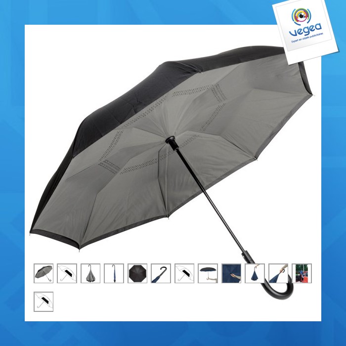Parapluie-canne réversible automatique