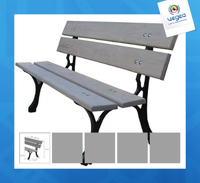 Banc en bois publicitaire longueur 1.50m