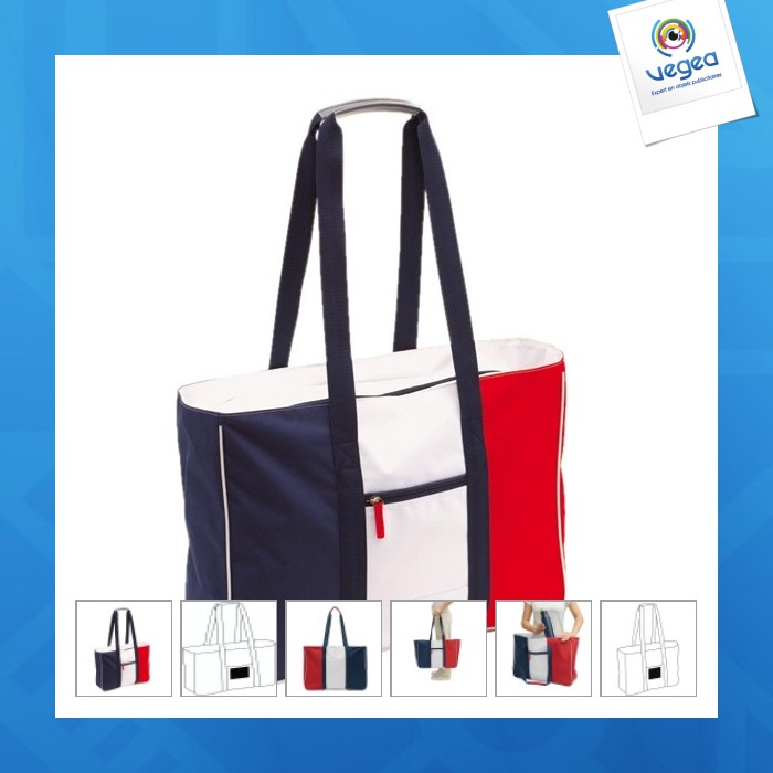 Sac de plage publicitaire tricolore